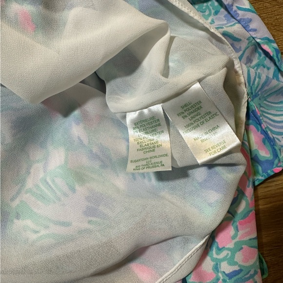 Lilly Pulitzer Blue and Pink Long Sleeve Dress Size 4 - Picture 3 of 4